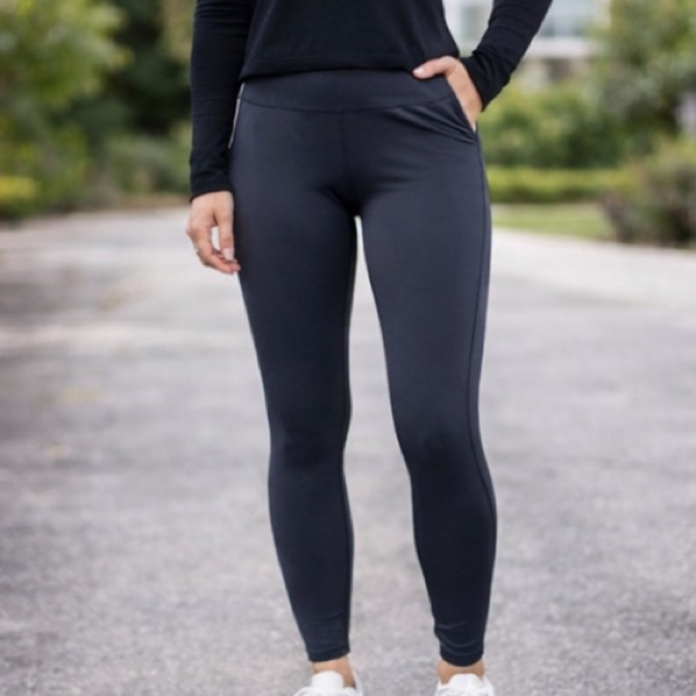 Leonisa Women's Compression Leggings Black Large Shapewear High Waist